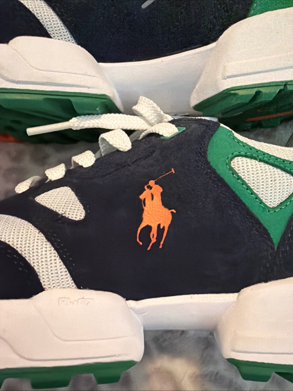 $138 NWOB Polo Ralph Lauren Jogger Suede And Mesh Sneakers - Picture 7 of 14